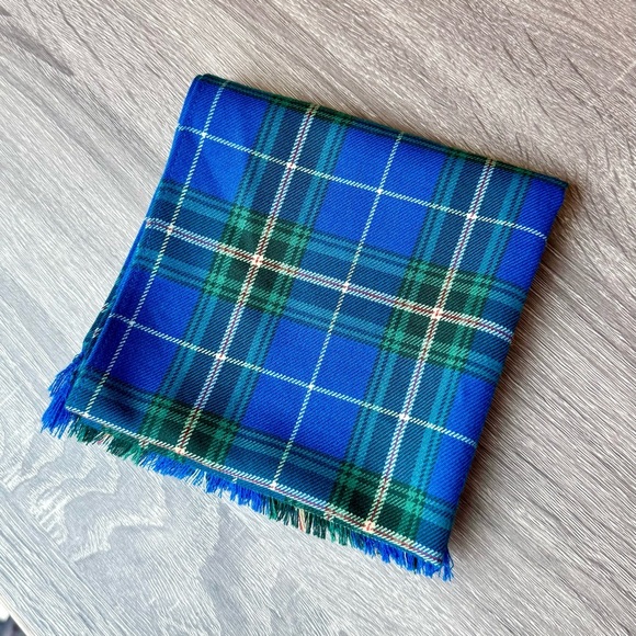 Bonda Accessories - Bonda Nova Scotia Tartan Blue Green Yellow Plaid Scarf Like New
